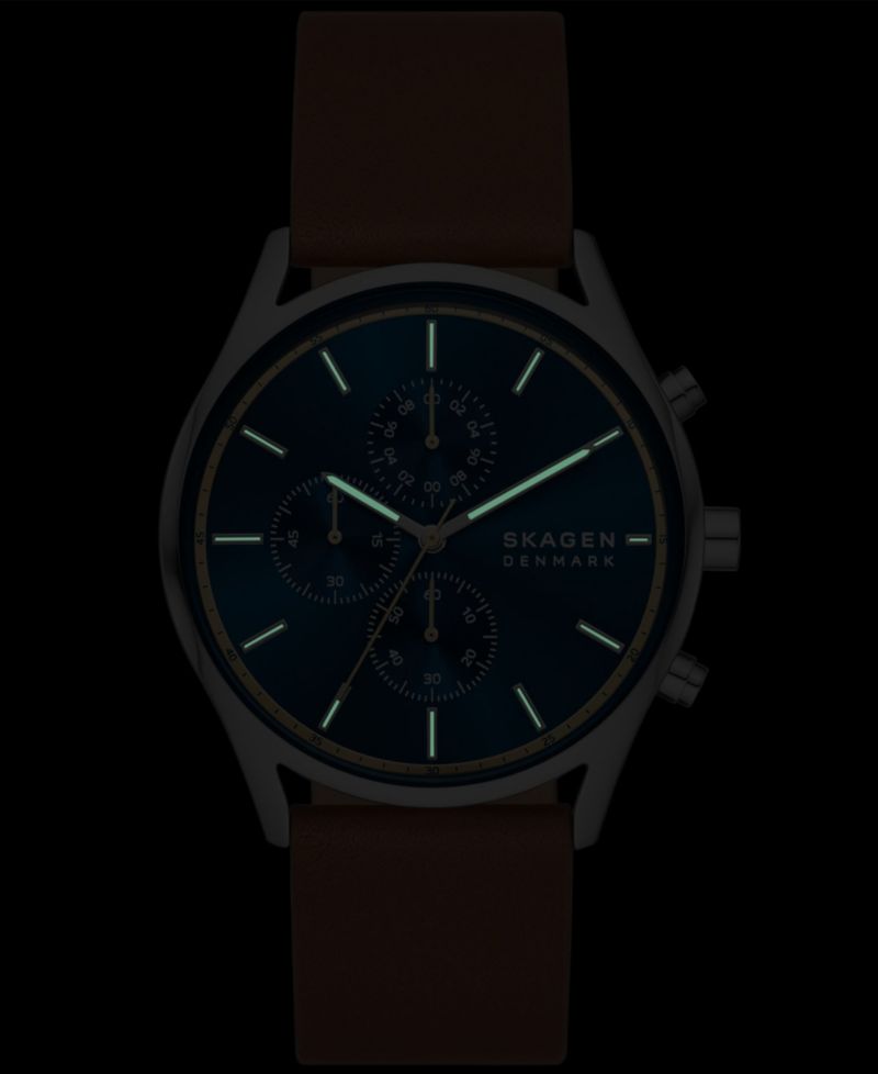 Men's Hoist Chronograph Brown Leather Watch 42mm