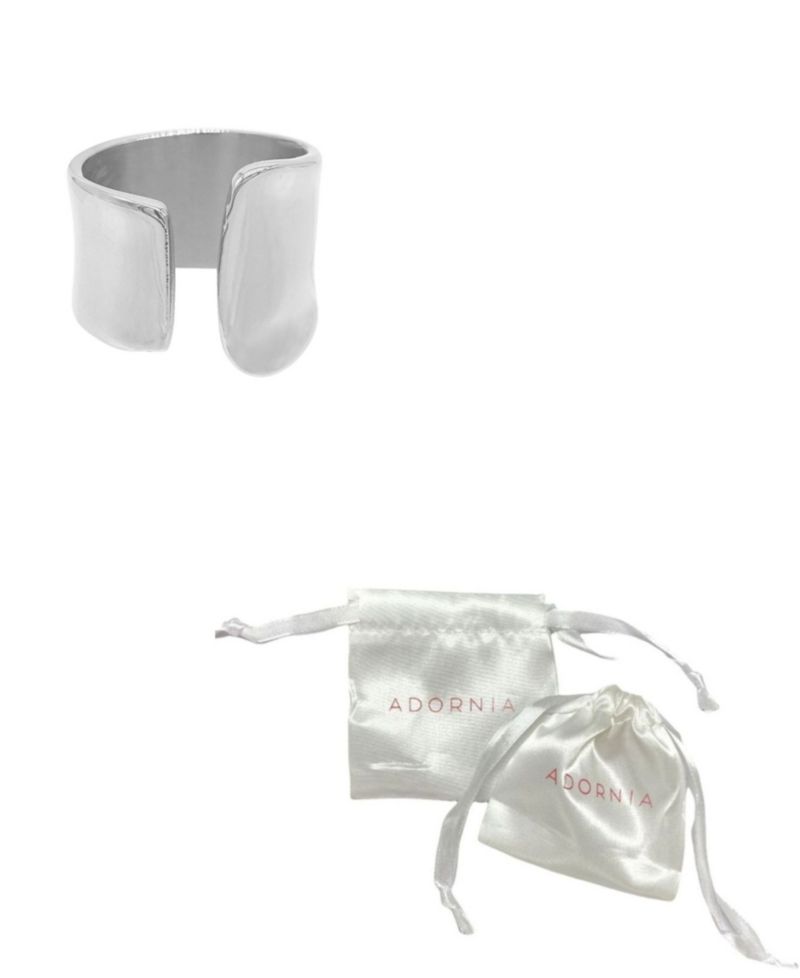 Silver-Plated Tall Open Band Ring