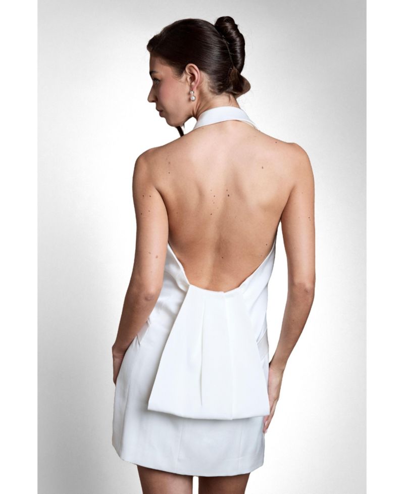 Women's Halter-Neck Sleeveless Blazer Dress