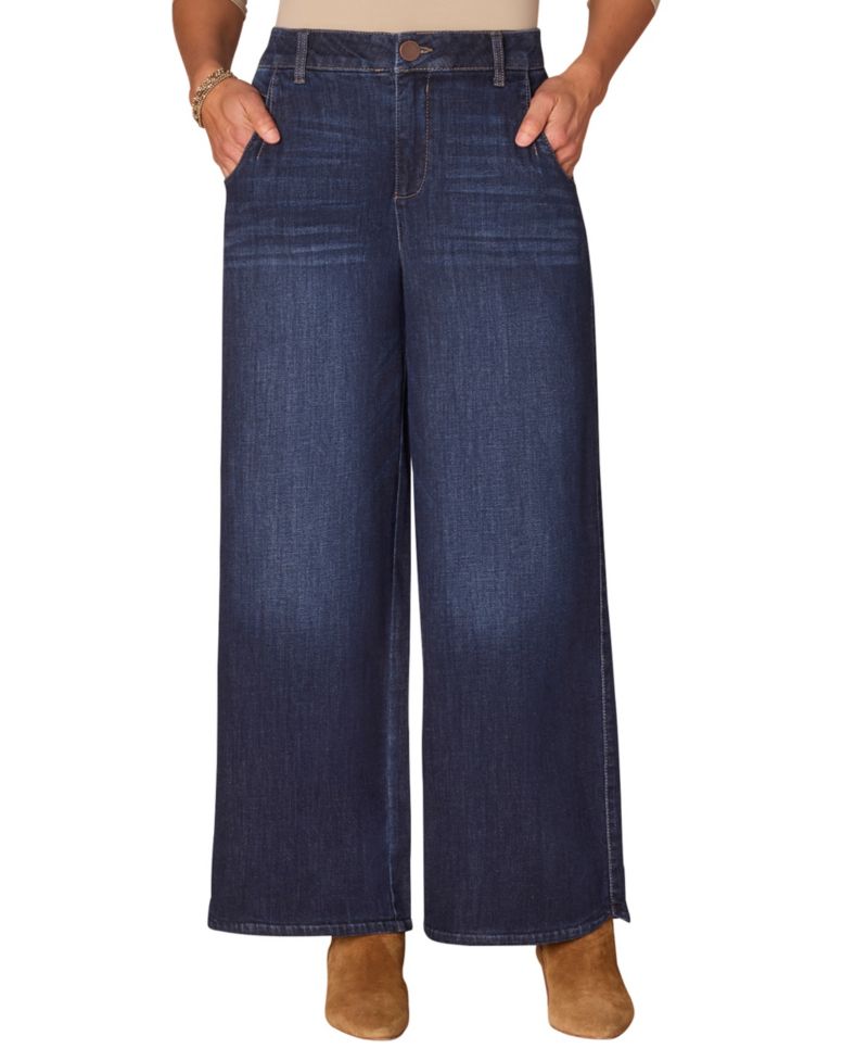 Women's "Ab" Solution 30/24" Skyrise Tulip-Hem Wide-Leg Jeans