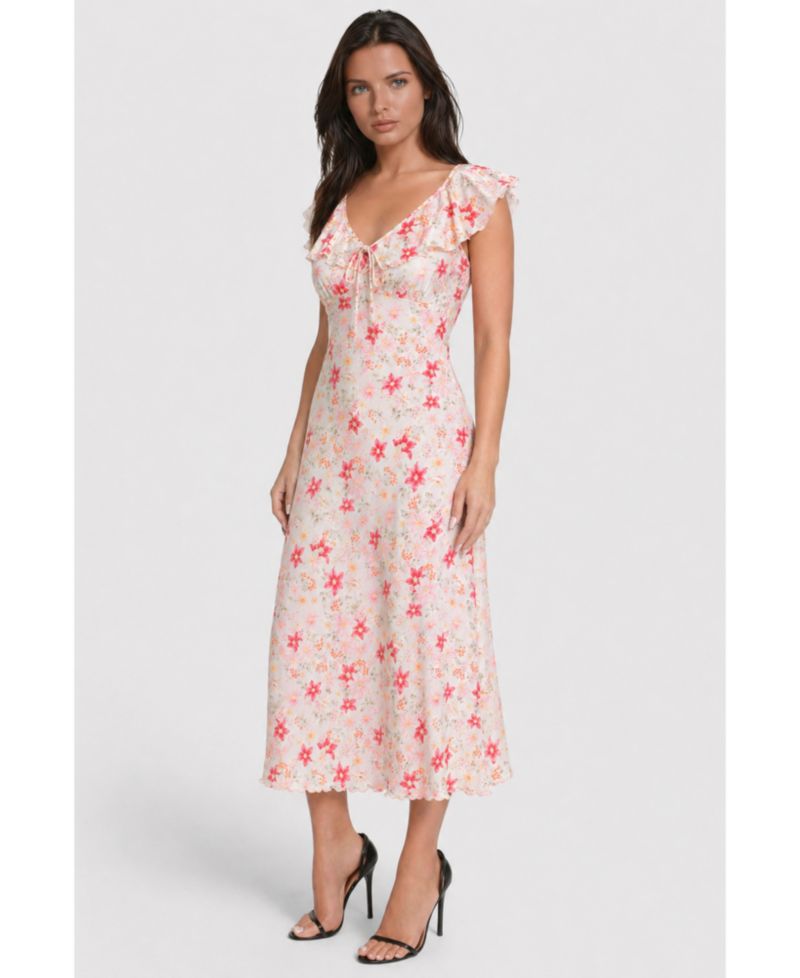 Women's Floral-Print Ruffle Maxi Dress
