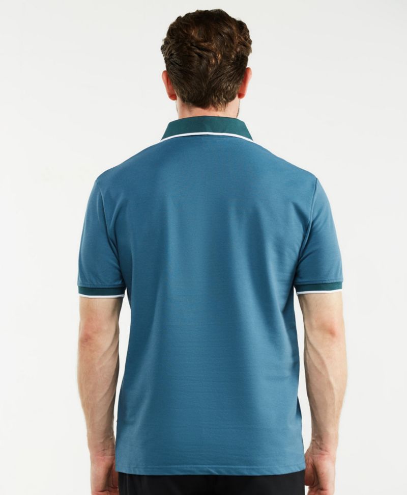 Men's Classic-Fit Cotton-Blend Pique Polo Shirt with Contrast Collar for Big & Tall