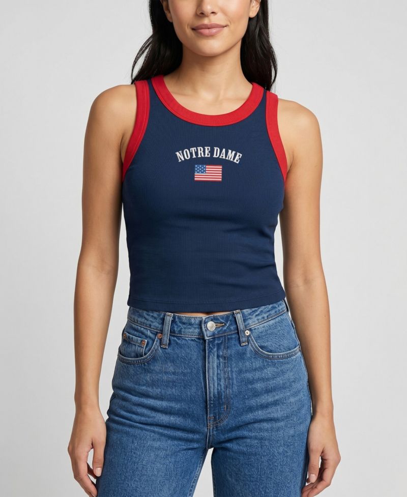 Women's Notre Dame Fighting Irish Ribbed Cropped Cotton Tank Top