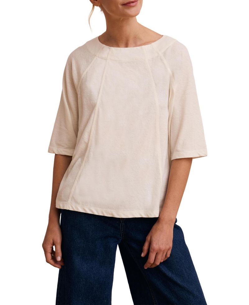 Women's Linen Blend Short Sleeve Swing Top