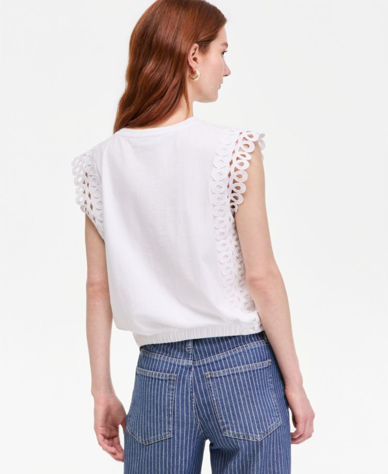 Women's Flutter-Sleeve Bubble Hem Top