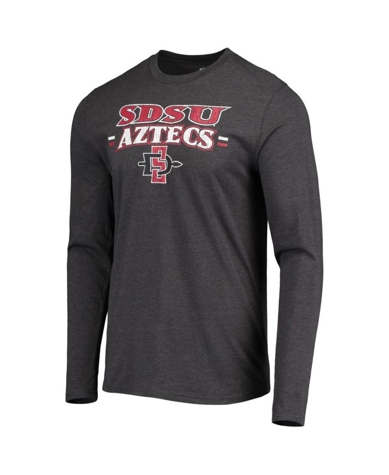 Men's 2-Piece Cardinal/Heathered Charcoal San Diego State Aztecs Meter Long Sleeve Top and Pants Sleep Set