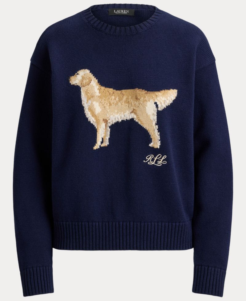 Petite Intarsia-Knit Crewneck Sweater