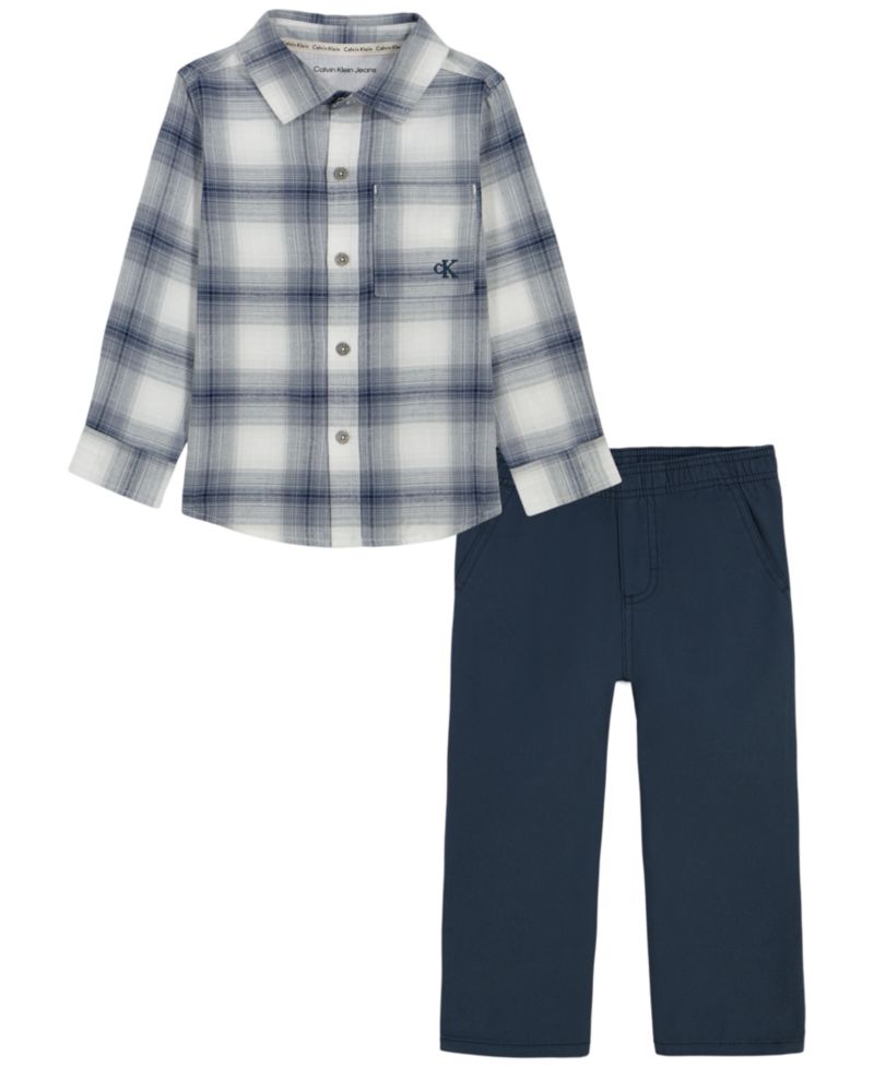 Boys' 2T-7 Long-Sleeve Shirt and Pants, 2-Piece Set
