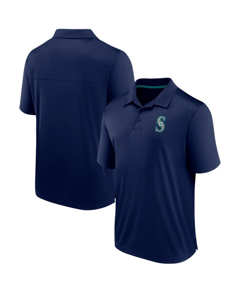 Men's Navy Seattle Mariners Fitted Polo Shirt