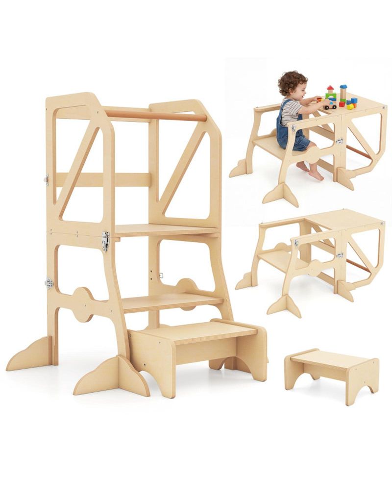 4-in-1 Removable Safety Bar Kids' Step Stool