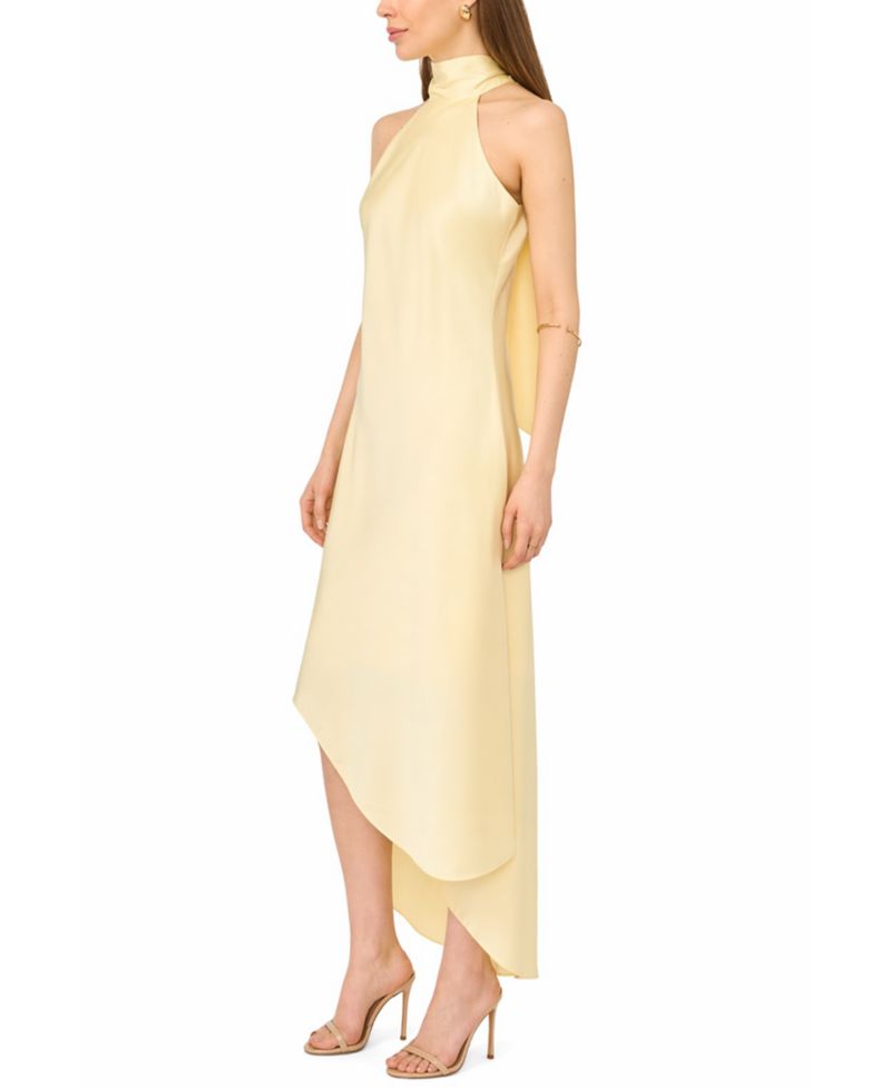Women's Draped Tie-Back Halter Dress