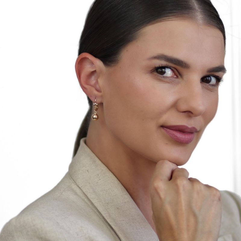 Classic Polished Gold Plated 6,10MM Ball Drop Earrings Lever Back (2 Set)