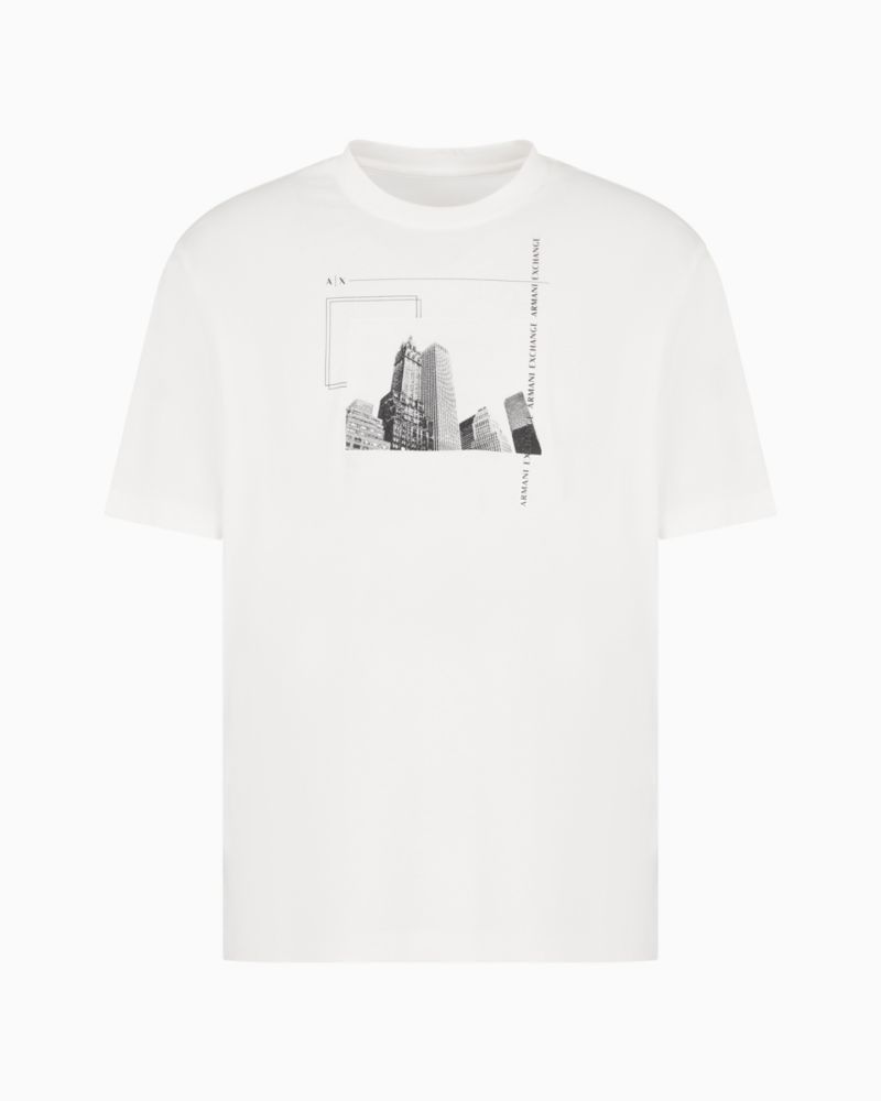 Men's Short Sleeve Crewneck Building Graphic T-Shirt