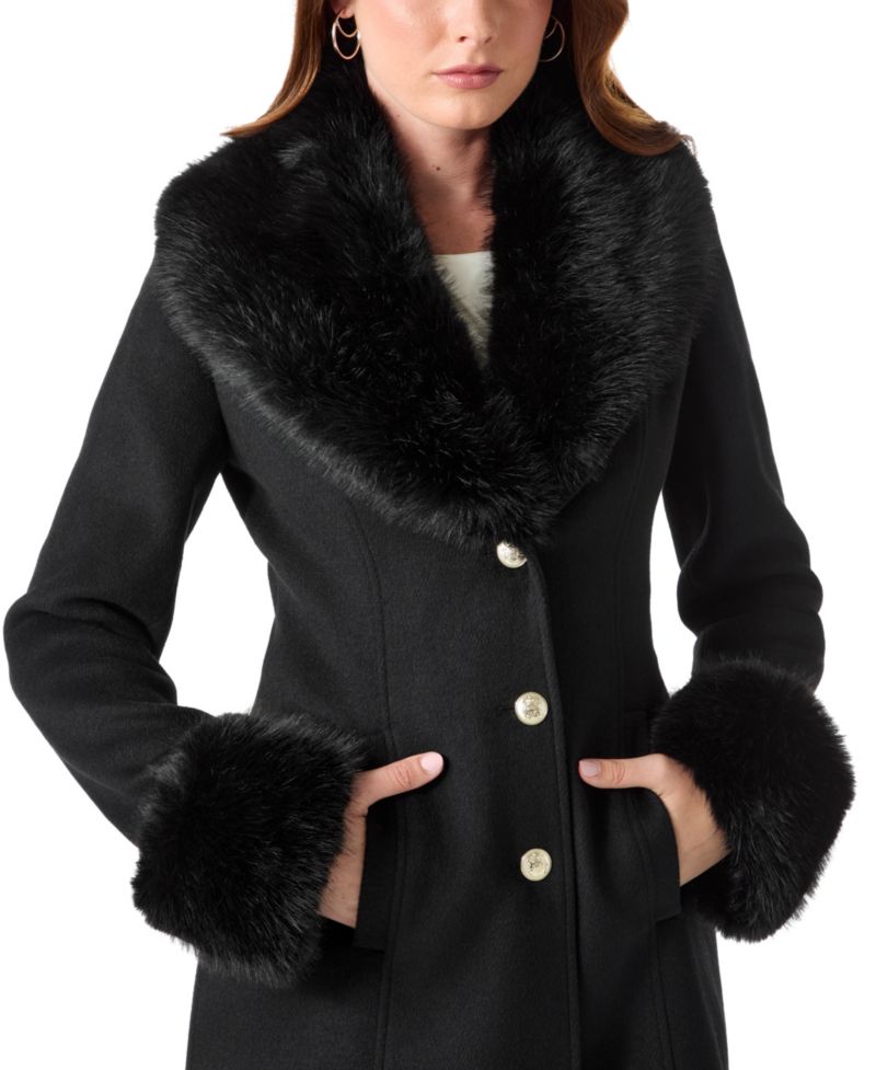 Women's Faux-Fur Trimmed Coat