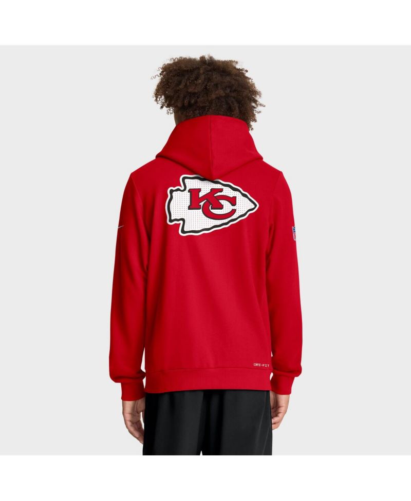 Men's Red Kansas City Chiefs Sideline Utility Player Performance Full-Zip Hoodie