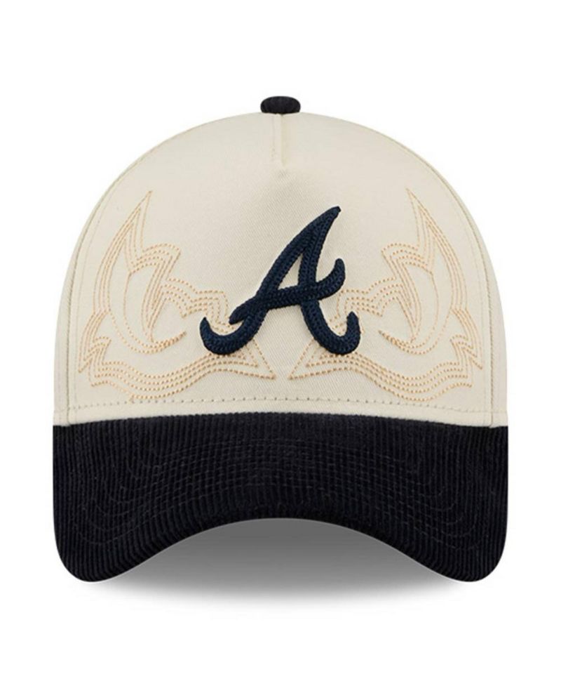 Men's Stone Atlanta Braves Western Stitch 9FORTY A-Frame Adjustable Hat