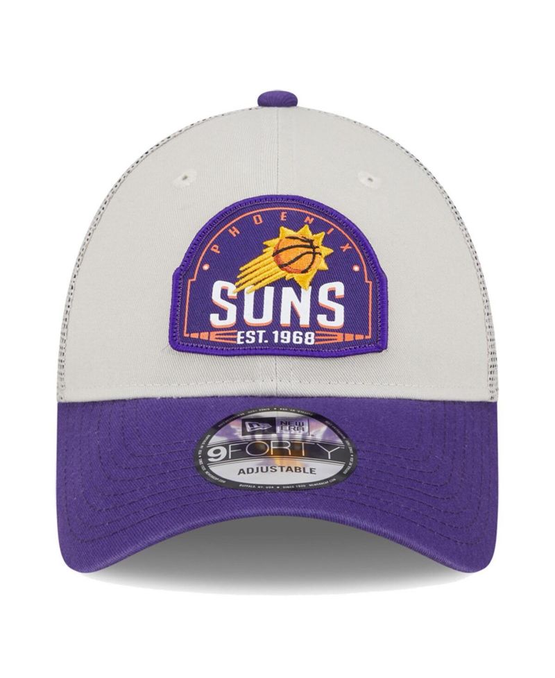 Men's Khaki/Purple Phoenix Suns Throwback Patch Trucker 9Forty Adjustable Hat