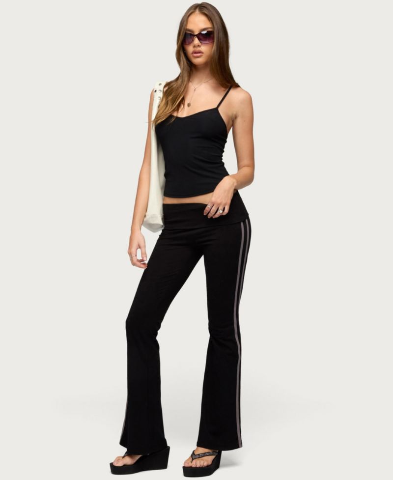 Women's Charly Foldover Stripey Flared Pants