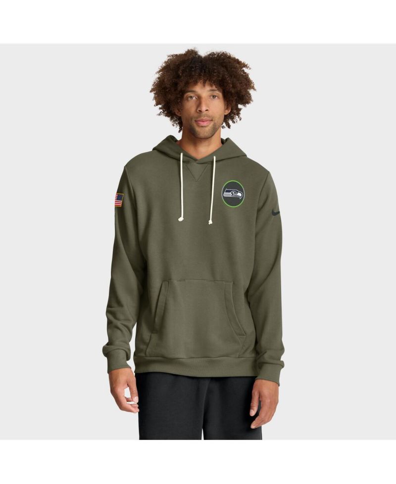 Men's Olive Seattle Seahawks 2025 Salute to Service Sideline Standard Issue Dri-FIT Hoodie