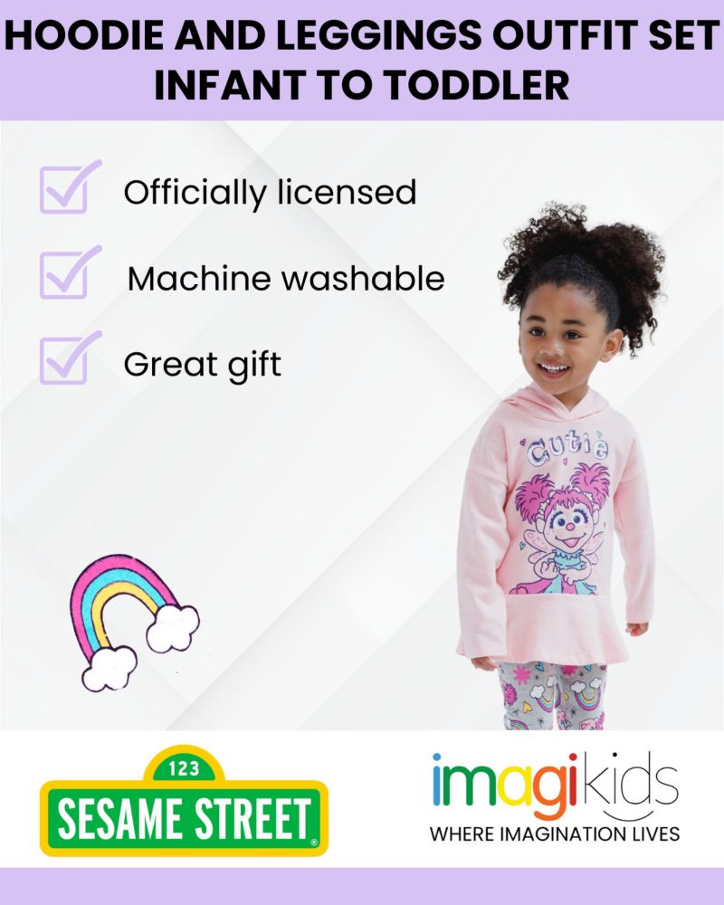 Baby Girls (12-24 months) Rainbow Fleece Hoodie and Leggings Outfit Set