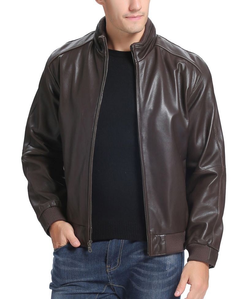 Men's City Leather Bomber Jacket