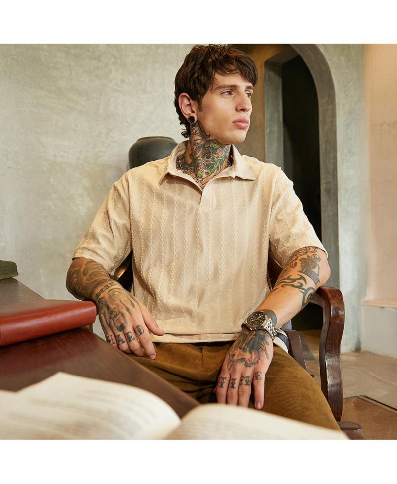 Men's Tactile Oversized Polo T-Shirt