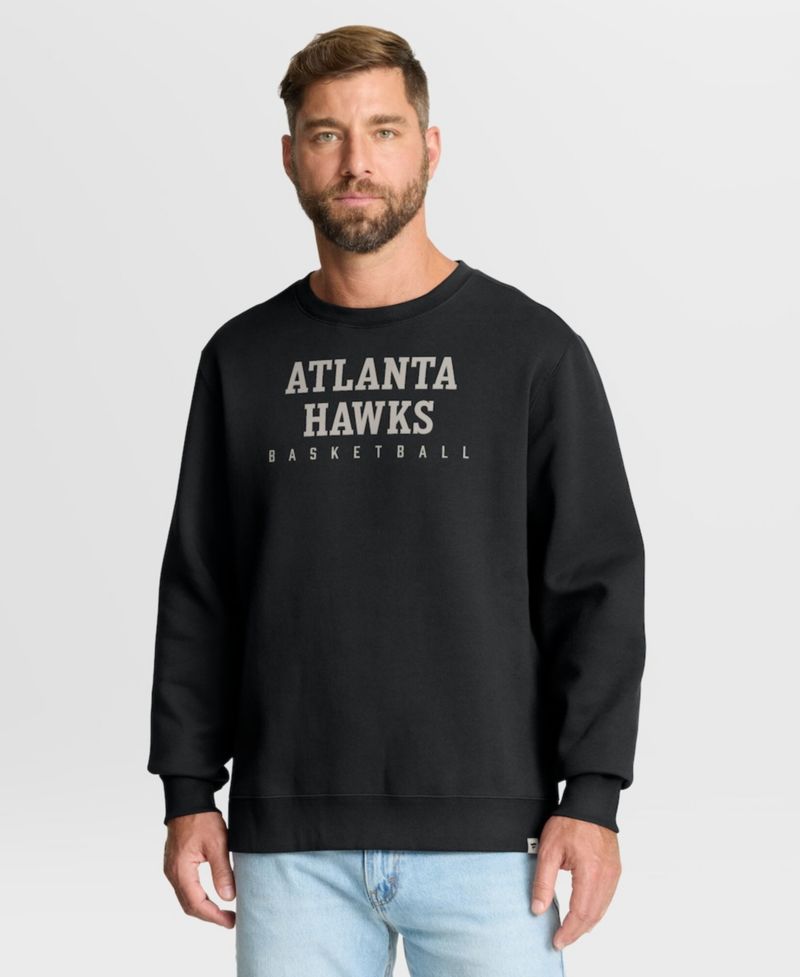 Men's Black Atlanta Hawks Crossover Collection Defensive Rotation Drill Premium Pullover Sweatshirt
