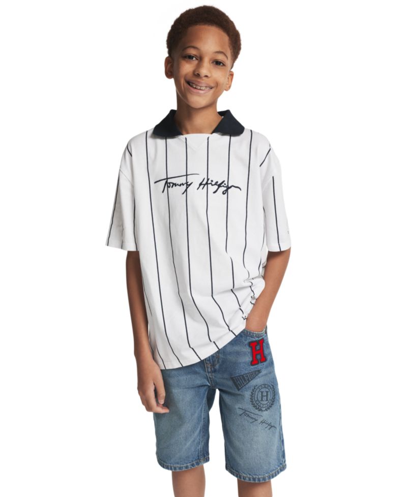 Boys' 2T-7 Varsity Regular Fit Denim Shorts