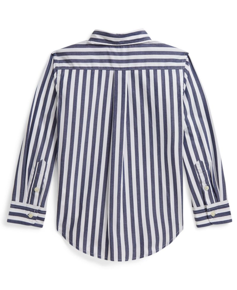 Boys' 2T-7 Striped Cotton Poplin Shirt