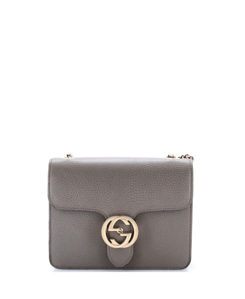 Small Interlocking Shoulder Bag Leather
