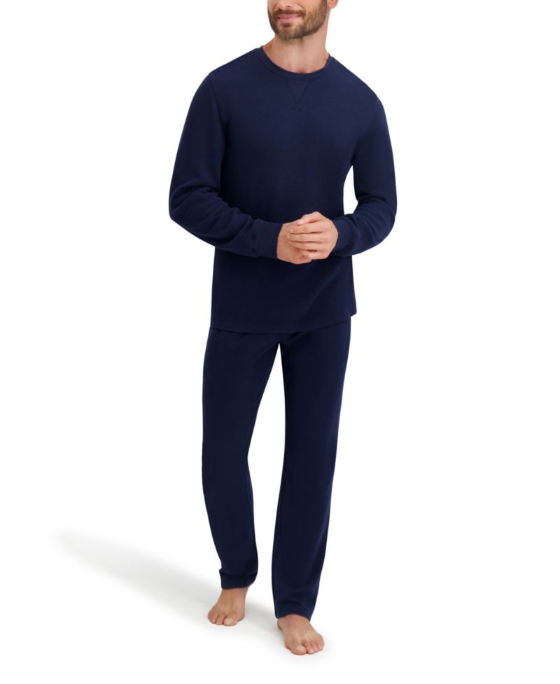 Men's Waffle Crew Neck Sleep Set