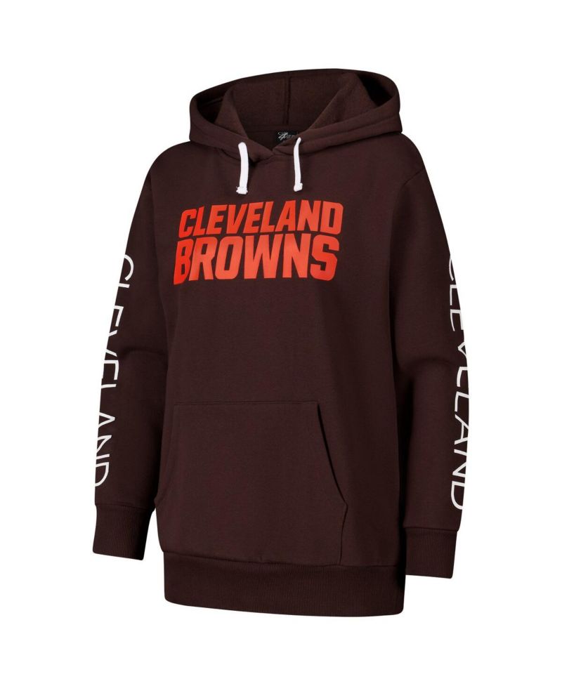 Women's Brown Cleveland Browns Extra Inning Pullover Hoodie