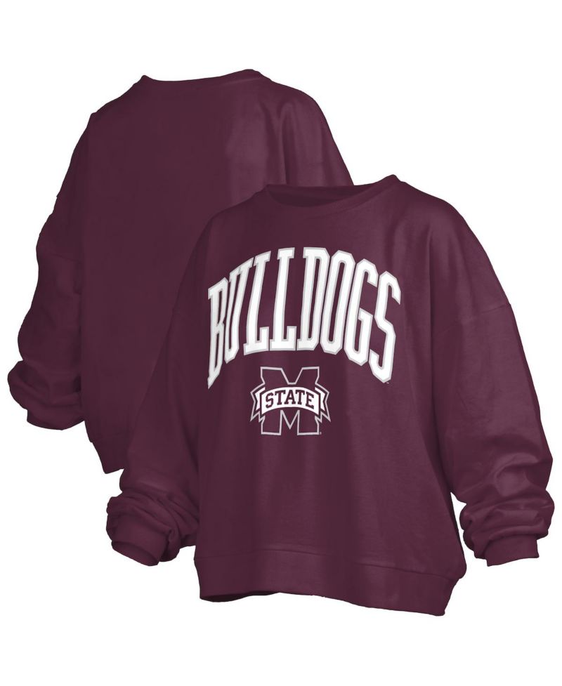 Women's Maroon Mississippi State Bulldogs Janise Fleece Sweatshirt