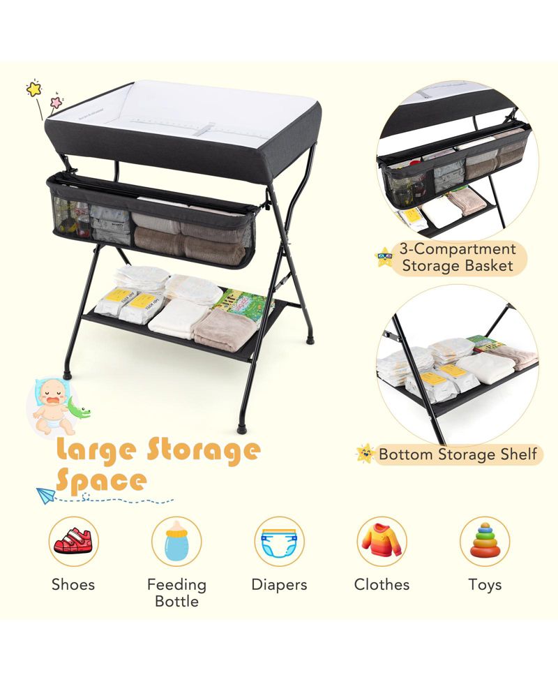 Baby Storage Folding Diaper Changing Table