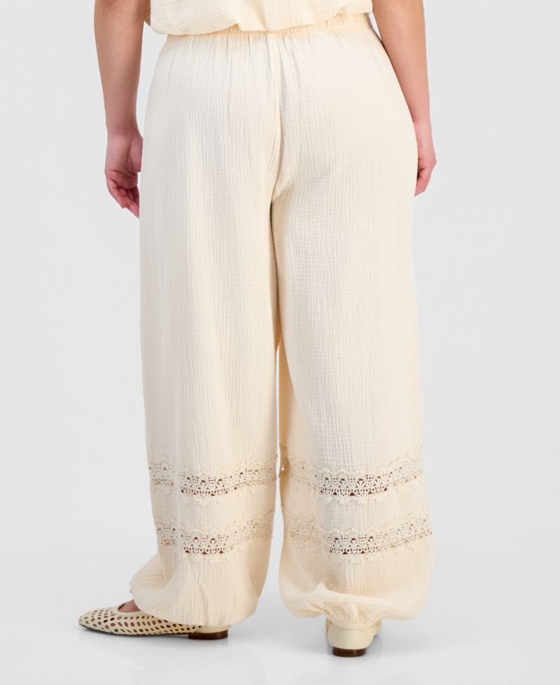 Petite Cotton Gauze Balloon Pants