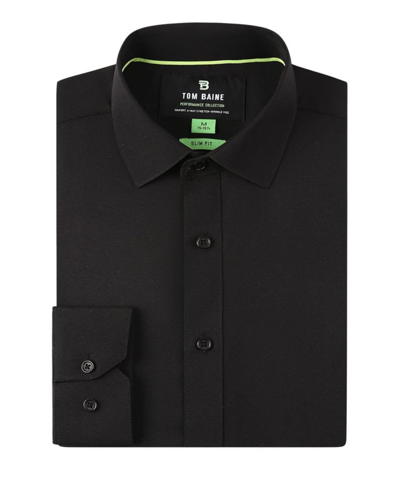 Men's Performance Stretch Solid Button-Down Shirt