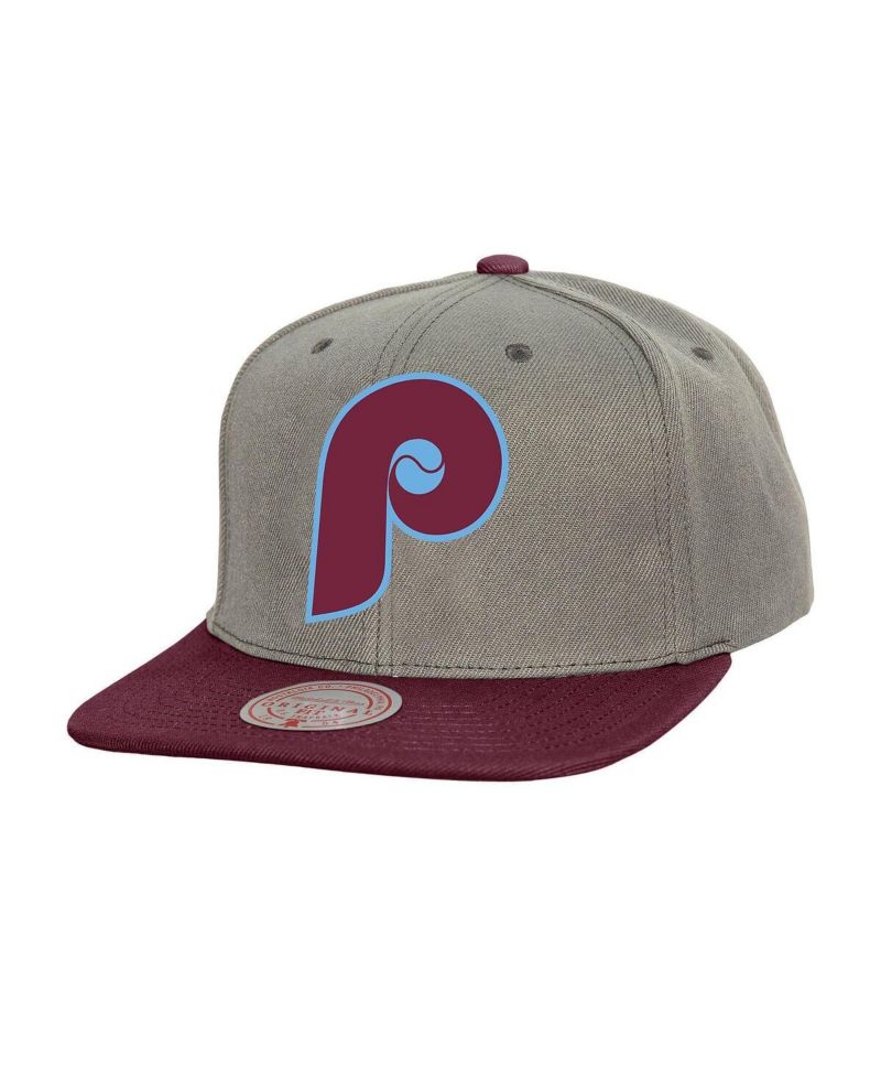 Men's Gray Philadelphia Phillies Cooperstown Collection Basic Flip Snapback Hat
