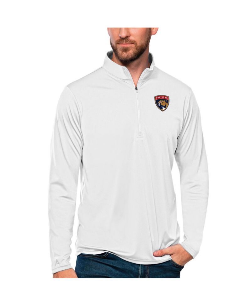 Men's White Florida Panthers Tribute Quarter-Zip Pullover Sweatshirt