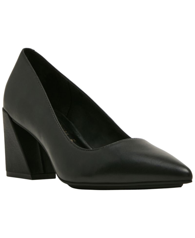 Women's Relena Pointed Toe Block Heel Leather Pumps