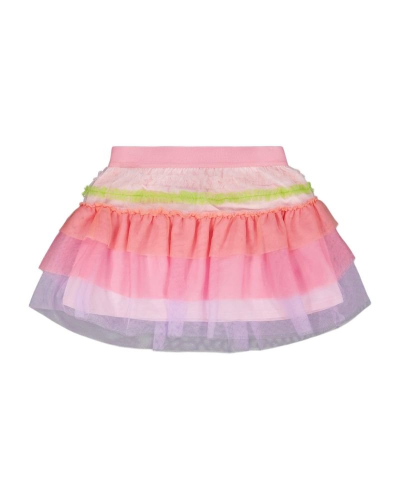 Big Girls Mesh Skirt with Multicolor Frills