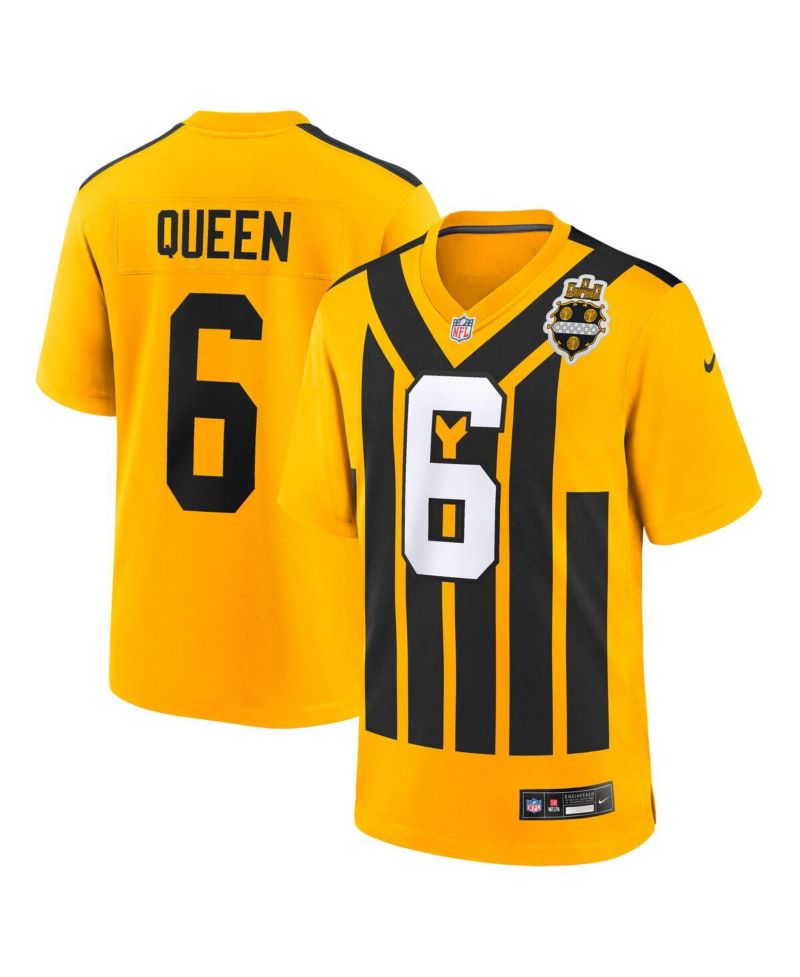 Men's Patrick Queen Gold Pittsburgh Steelers Alternate 1933 Throwback Game Jersey