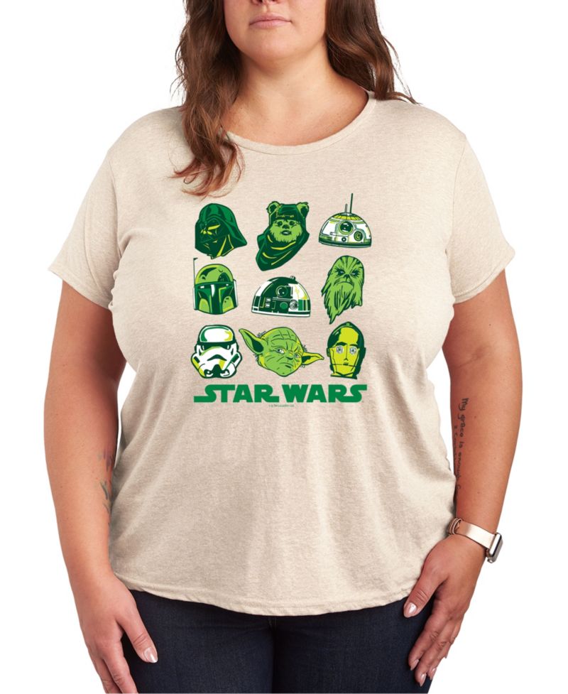 Plus Size Star Wars St Patrick's Day Graphic Crewneck T-Shirt