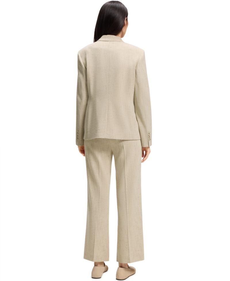 BOSS by Women's Jaleto9 Double-Breasted Textured-Slub Blazer