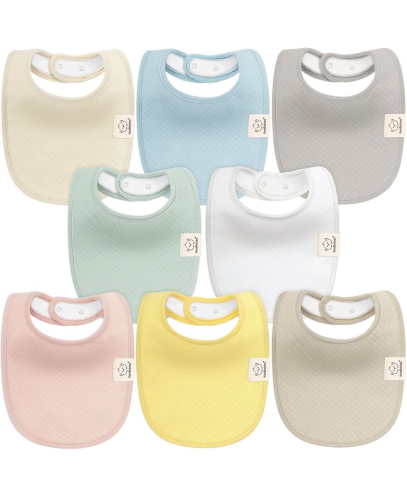 8pk Quin Baby Bibs for Drooling and Teething, Cotton Drool Bibs, Newborn Baby Boys, Baby Girls Bibs