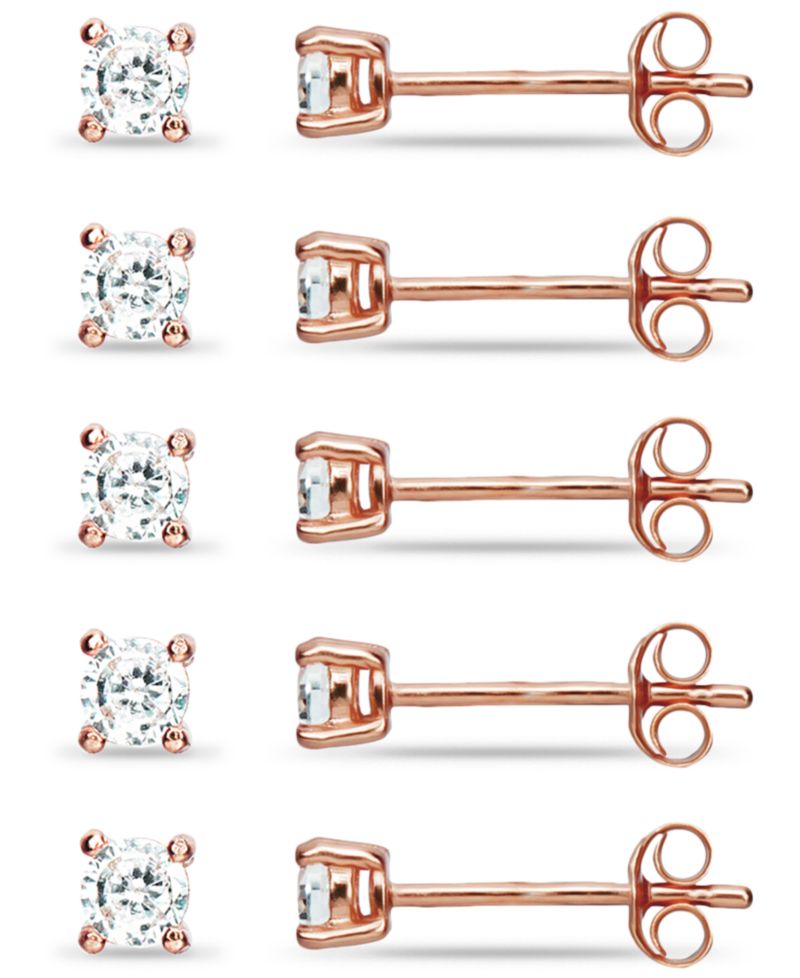 5-Pc. Set Cubic Zirconia Stud Earrings