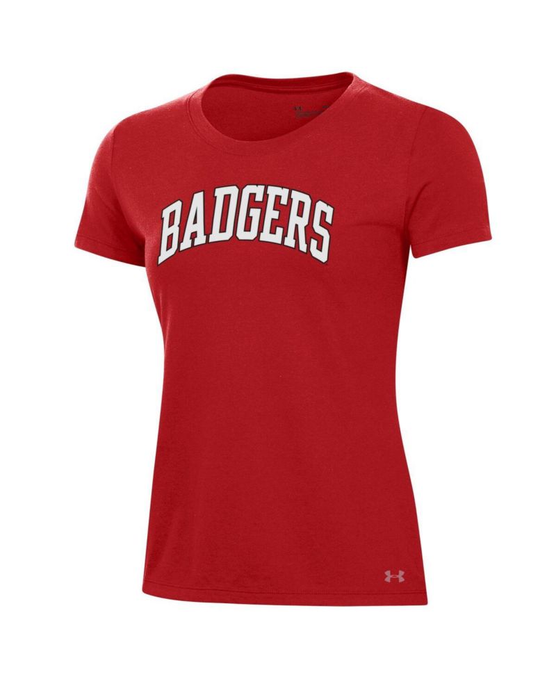 Women's Red Wisconsin Badgers Essentials 2-Hit Performance T-Shirt