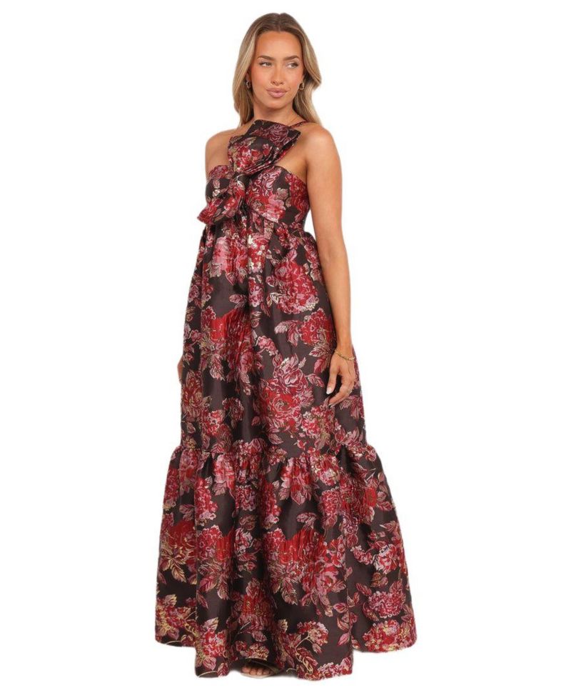 Women's Betina Bow Front Maxi Dress - Brown Floral