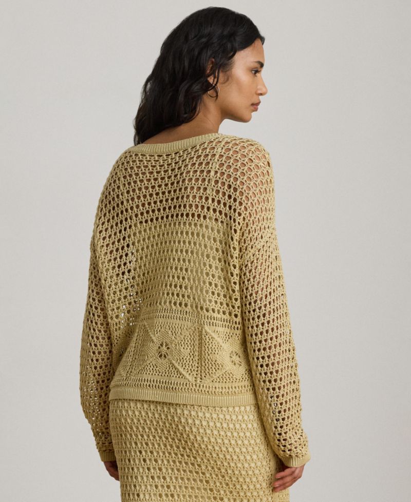 Women's Pointelle-Knit Boat Neck Sweater