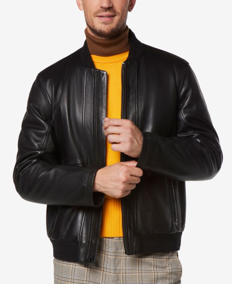 Men's MacNeil Smooth Genuine Leather Bomber Jacket