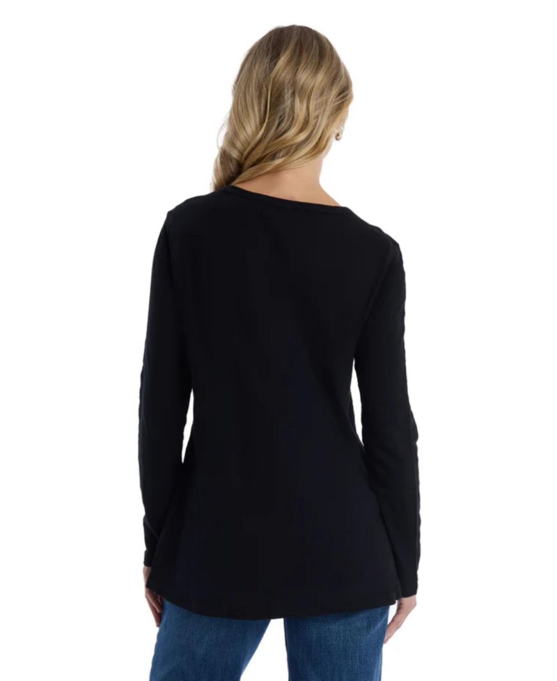 Women's Clothing Wide Neck Long Sleeve Tee